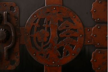 アンティーク家具　明治大正期　古民具・骨董　かくし付き!六尺　大川箪笥のサイドボード(水屋箪笥)