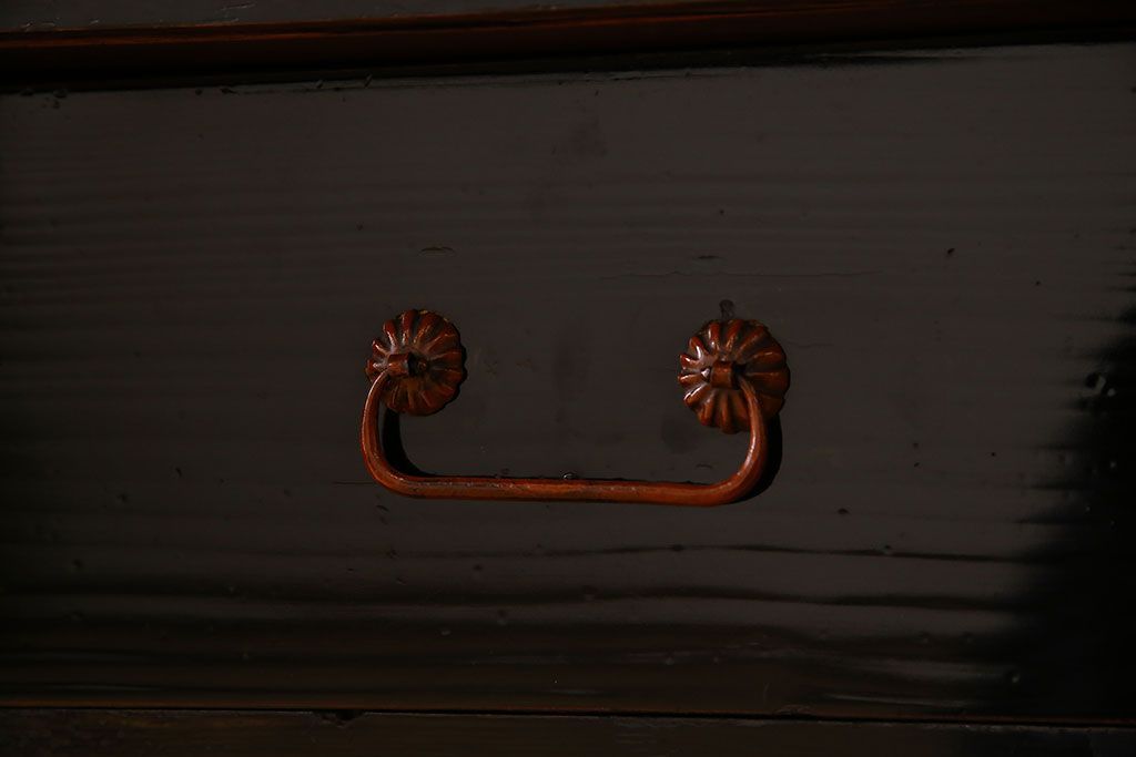 アンティーク家具　明治大正期　古民具・骨董　かくし付き!六尺　大川箪笥のサイドボード(水屋箪笥)