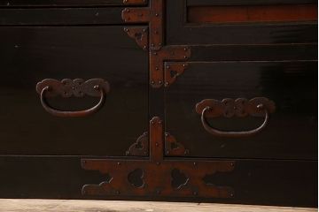 アンティーク家具　明治大正期　古民具・骨董　かくし付き!六尺　大川箪笥のサイドボード(水屋箪笥)