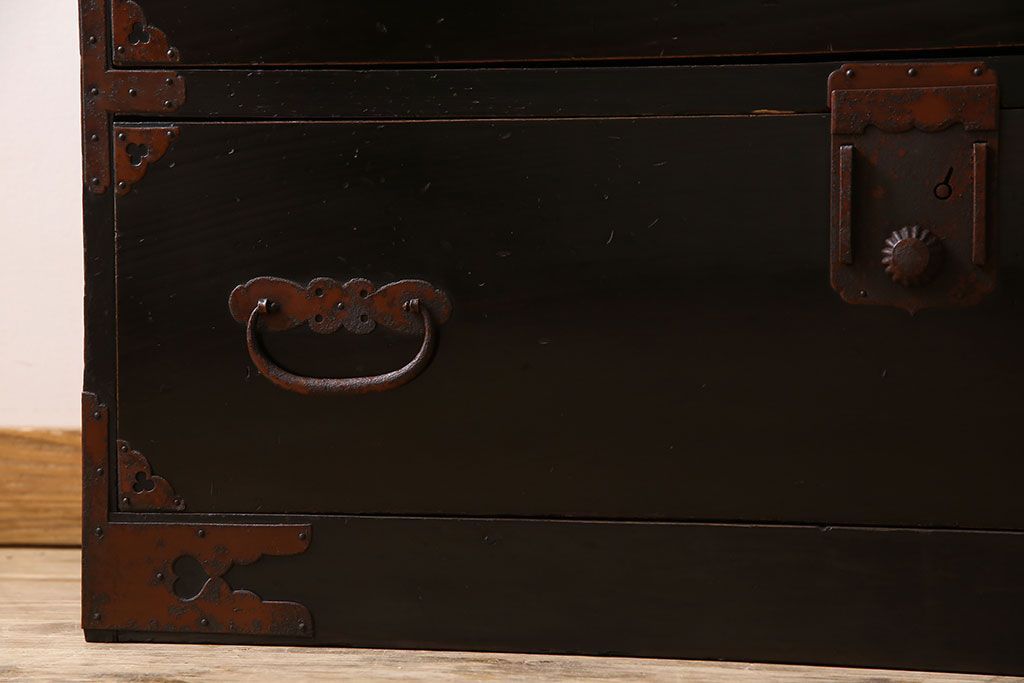 アンティーク家具　明治大正期　古民具・骨董　かくし付き!六尺　大川箪笥のサイドボード(水屋箪笥)