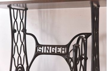 レトロ家具　アンティーク　レトロなシンガー社製ミシンテーブル(シンガーミシン、ミシン台)(2)