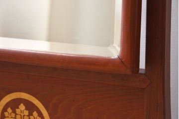 アンティーク雑貨　高級品!和製アンティーク　朱漆塗りの上質な姿見