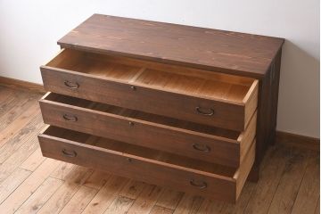アンティーク家具　天板・脚付き!和製アンティークの衣装箪笥ローボード(ローチェスト)(1)
