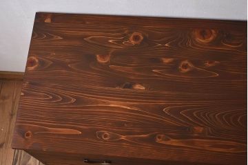 アンティーク家具　天板・脚付き!和製アンティークの衣装箪笥ローボード(ローチェスト)(2)