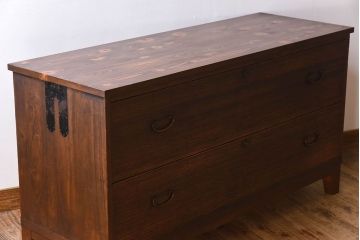 アンティーク家具　天板・脚付き!和製アンティークの衣装箪笥ローボード(ローチェスト)(2)