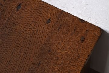 レトロ家具　昭和レトロ　ナラ素材のシンプルな角スツール2脚セット