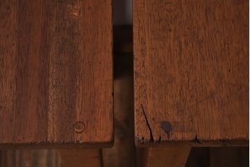 アンティーク雑貨　ラワン材　昭和レトロなアンティーク角スツール2脚セット