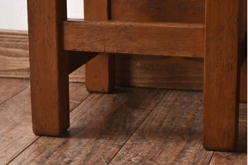 アンティーク雑貨　ラワン材　昭和レトロなアンティーク角スツール2脚セット