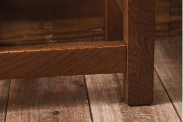 レトロ家具　昭和レトロ　ナラ材製のアンティーク角スツール(1)