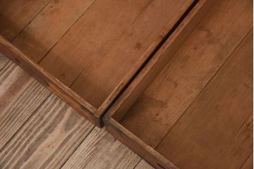 アンティーク雑貨　昭和レトロ　シンプルなデザインの木箱3個セット