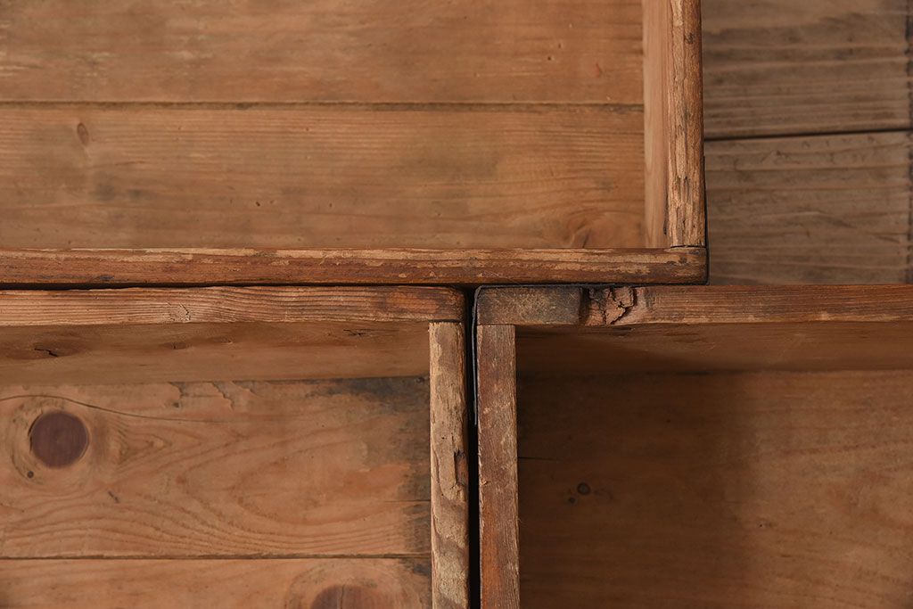 アンティーク雑貨　昭和レトロ　シンプルなデザインの木箱3個セット