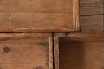 アンティーク雑貨　昭和レトロ　シンプルなデザインの木箱3個セット