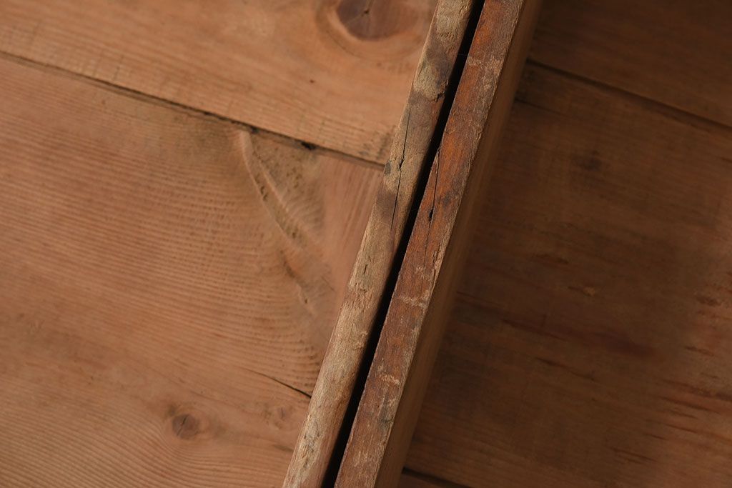 アンティーク雑貨　昭和レトロ　シンプルなデザインの木箱3個セット