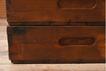 アンティーク雑貨　昭和レトロ　シンプルなデザインの木箱3個セット