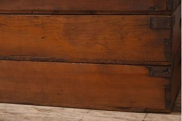 アンティーク雑貨　昭和レトロ　シンプルなデザインの木箱3個セット