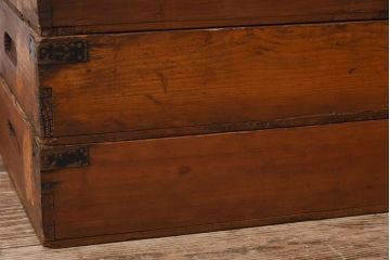 アンティーク雑貨　昭和レトロ　シンプルなデザインの木箱3個セット