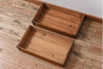 アンティーク雑貨　シンプルなデザイン　昭和レトロな木箱2個セット(1)