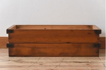 アンティーク雑貨　シンプルなデザイン　昭和レトロな木箱2個セット(1)