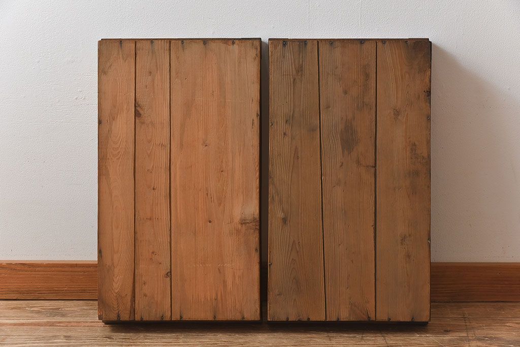 アンティーク雑貨　シンプルなデザイン　昭和レトロな木箱2個セット(1)