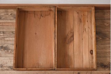 アンティーク雑貨　シンプルなデザイン　昭和レトロな木箱2個セット(3)