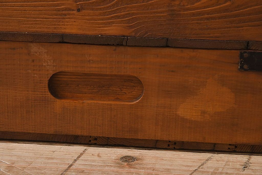 アンティーク雑貨　シンプルなデザイン　昭和レトロな木箱2個セット(3)