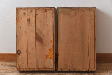 アンティーク雑貨　シンプルなデザイン　昭和レトロな木箱2個セット(3)