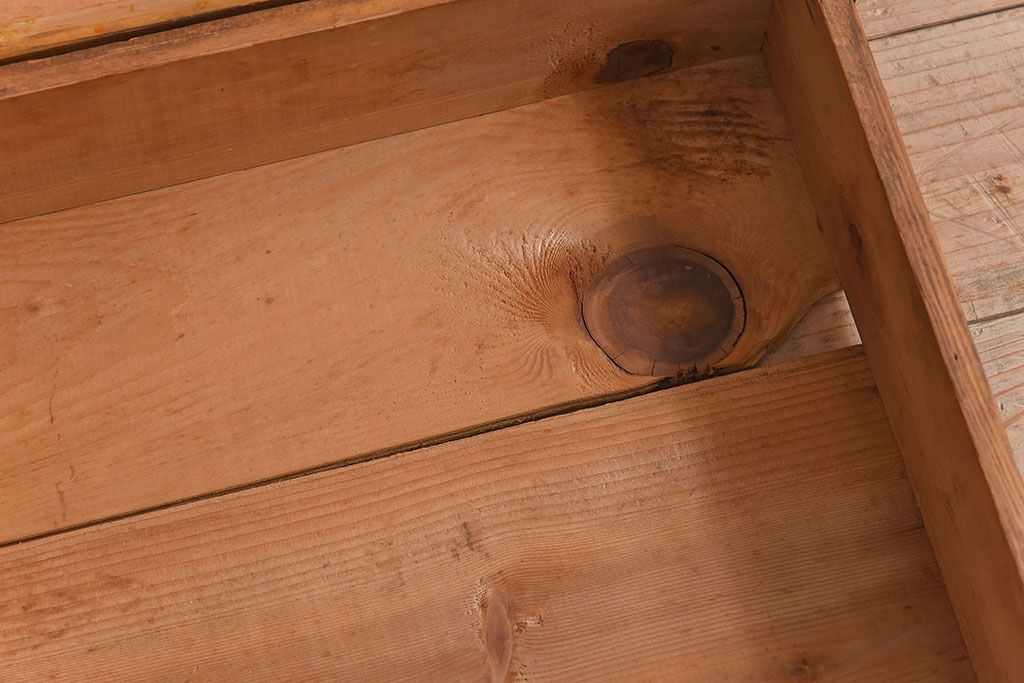 アンティーク雑貨　昭和レトロ 味わい深いシンプルな木箱2個セット(1)