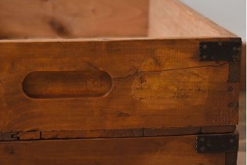 アンティーク雑貨　昭和レトロ 味わい深いシンプルな木箱2個セット(1)