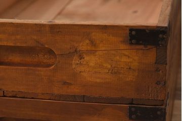 アンティーク雑貨　昭和レトロ 味わい深いシンプルな木箱2個セット(1)