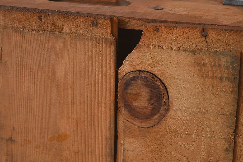 アンティーク雑貨　昭和レトロ 味わい深いシンプルな木箱2個セット(1)