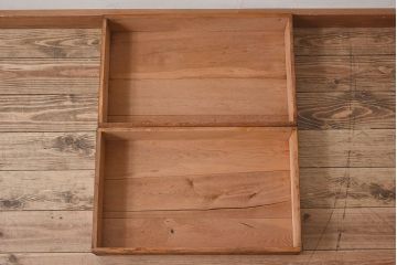 アンティーク雑貨　昭和レトロ 味わい深いシンプルな木箱2個セット(2)