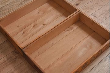 アンティーク雑貨　昭和レトロ 味わい深いシンプルな木箱2個セット(2)