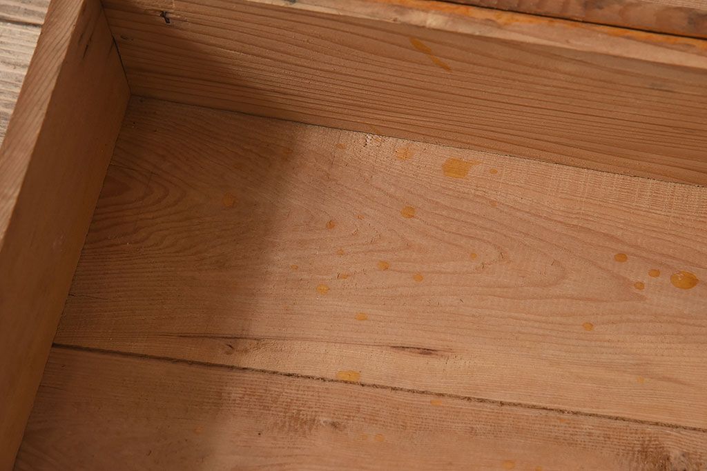 アンティーク雑貨　昭和レトロ 味わい深いシンプルな木箱2個セット(2)