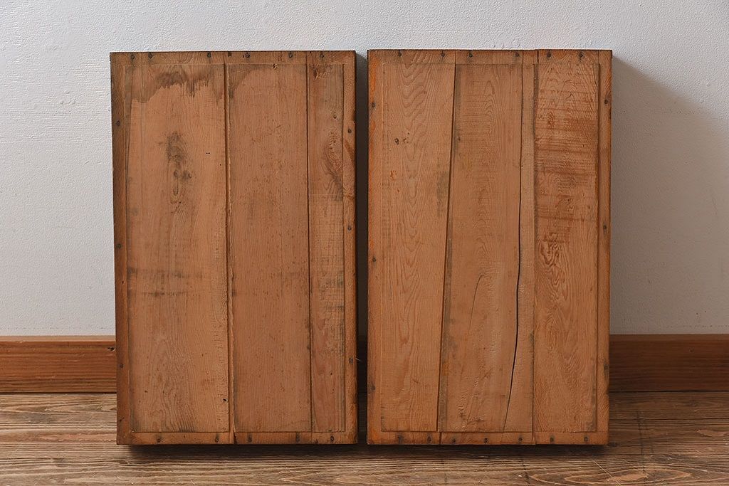 アンティーク雑貨　昭和レトロ 味わい深いシンプルな木箱2個セット(2)