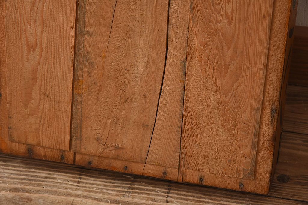 アンティーク雑貨　昭和レトロ 味わい深いシンプルな木箱2個セット(2)