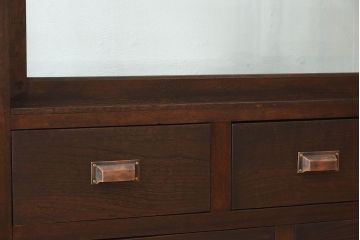アンティーク家具　大正ロマン 引き出し付き!薄型 和製アンティークガラスケース