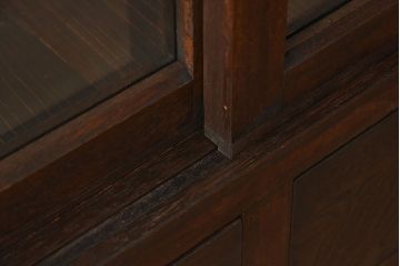 アンティーク家具　大正ロマン 引き出し付き!薄型 和製アンティークガラスケース