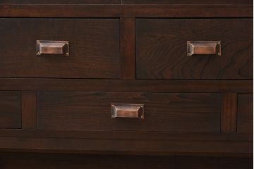 アンティーク家具　大正ロマン 引き出し付き!薄型 和製アンティークガラスケース