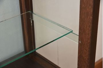 アンティーク家具　大正ロマン 引き出し付き!薄型 和製アンティークガラスケース