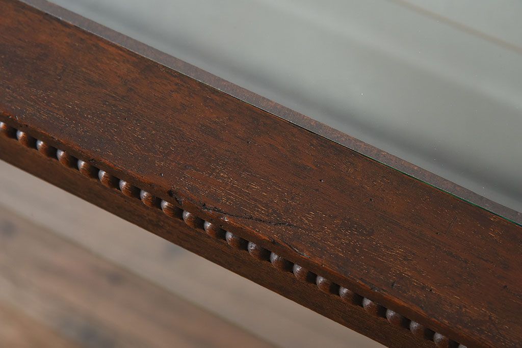 アンティーク家具　大正ロマン 引き出し付き!薄型 和製アンティークガラスケース