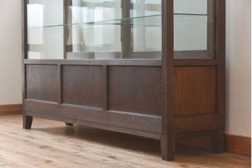 アンティーク家具　大正ロマン 引き出し付き!薄型 和製アンティークガラスケース