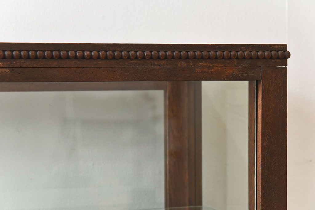 アンティーク家具　大正ロマン 引き出し付き!薄型 和製アンティークガラスケース