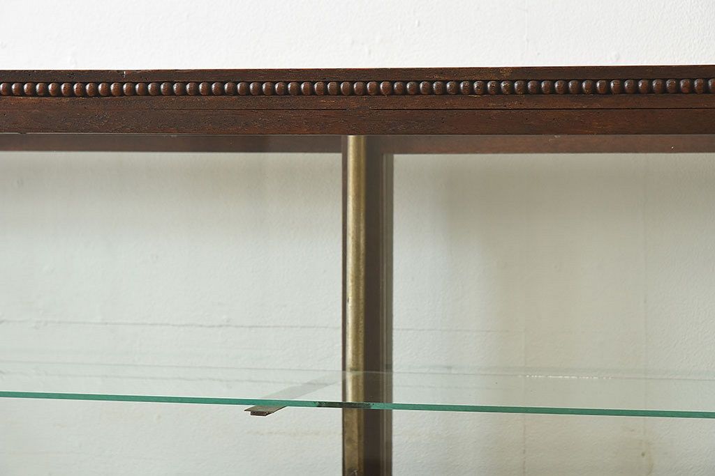 アンティーク家具　大正ロマン 引き出し付き!薄型 和製アンティークガラスケース