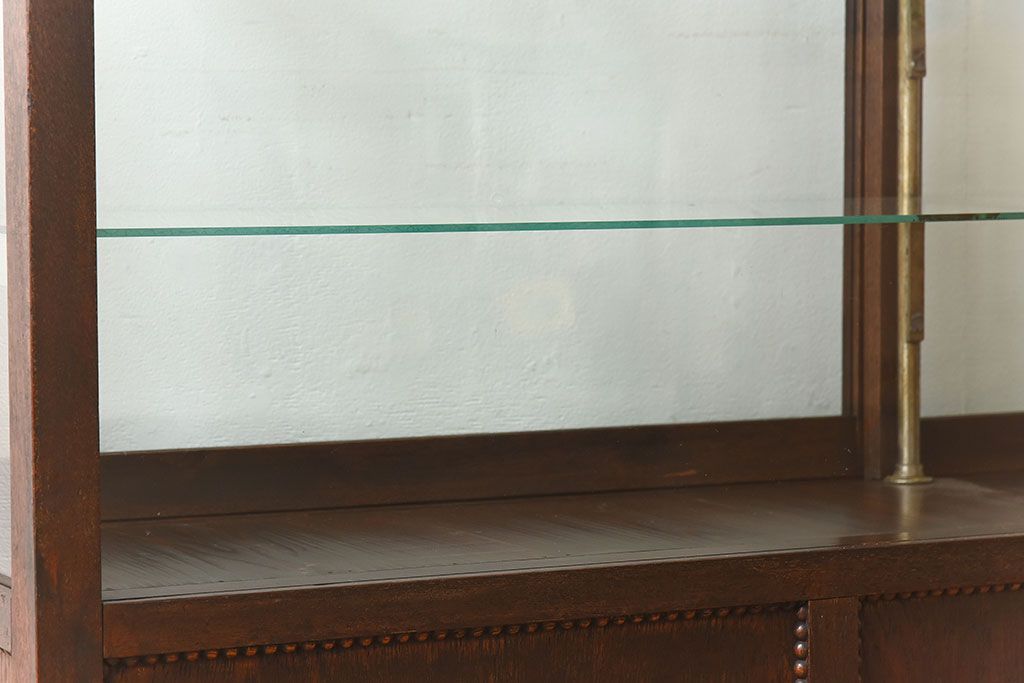 アンティーク家具　大正ロマン 引き出し付き!薄型 和製アンティークガラスケース