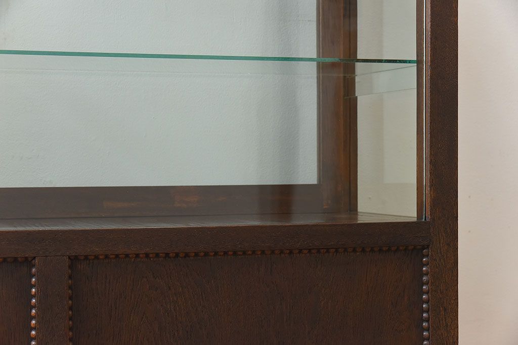 アンティーク家具　大正ロマン 引き出し付き!薄型 和製アンティークガラスケース