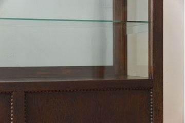 アンティーク家具　大正ロマン 引き出し付き!薄型 和製アンティークガラスケース