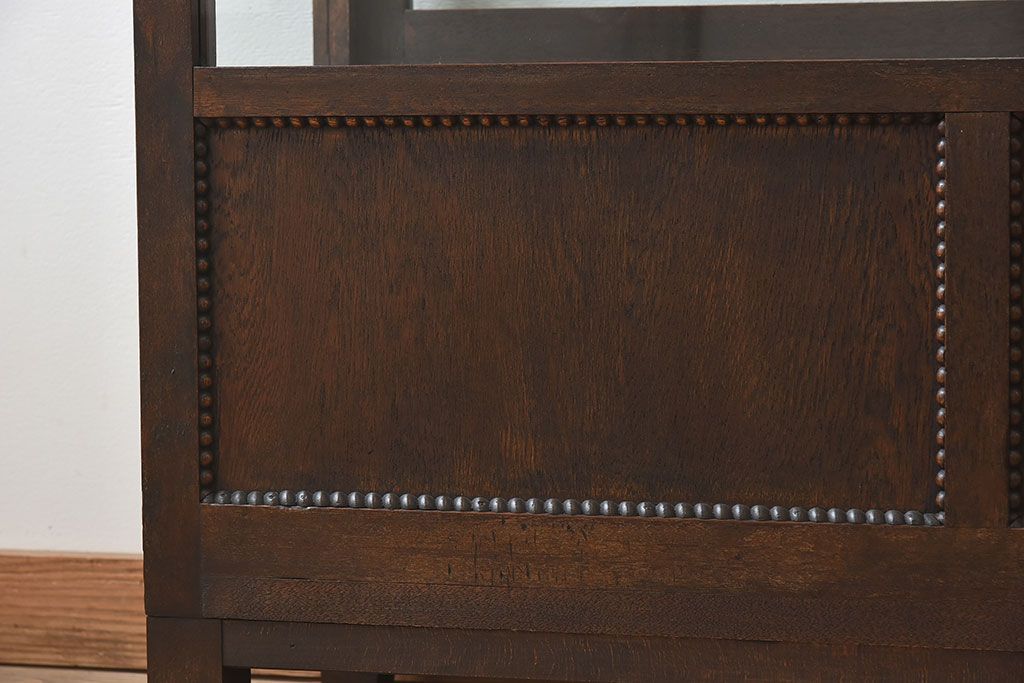 アンティーク家具　大正ロマン 引き出し付き!薄型 和製アンティークガラスケース