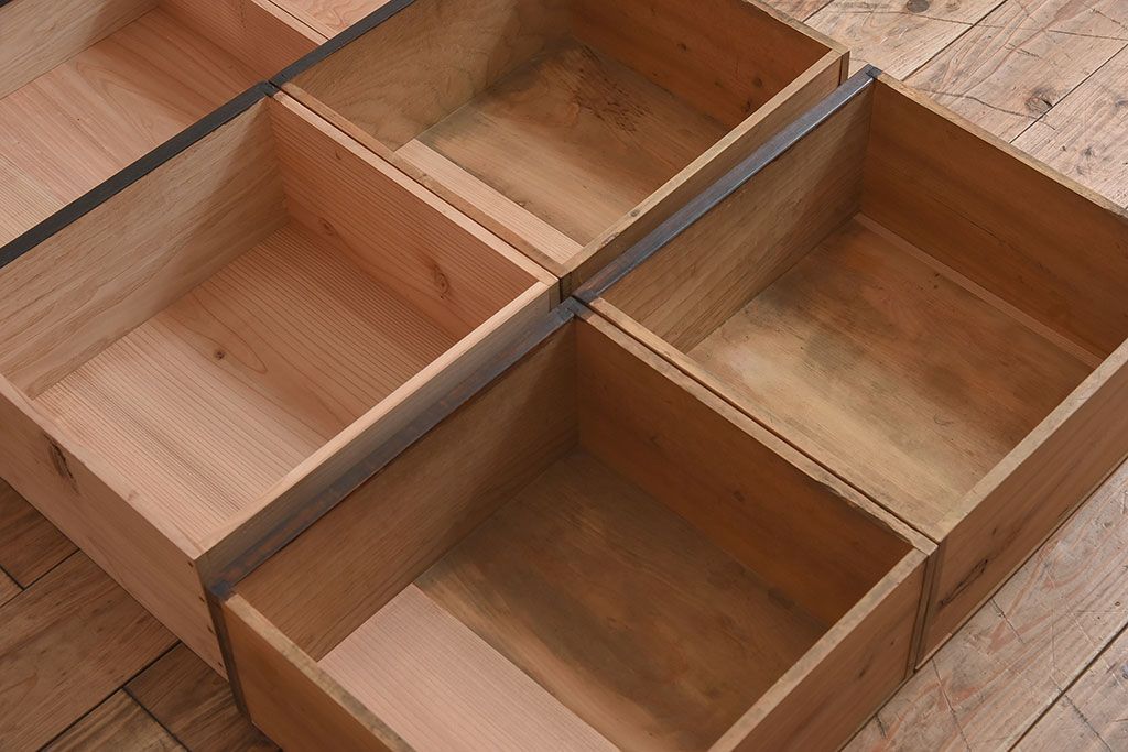 アンティーク家具　大正ロマン 引き出し付き!薄型 和製アンティークガラスケース