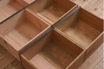 アンティーク家具　大正ロマン 引き出し付き!薄型 和製アンティークガラスケース