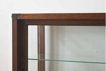 アンティーク家具　大正ロマン 引き出し付き!薄型 和製アンティークガラスケース